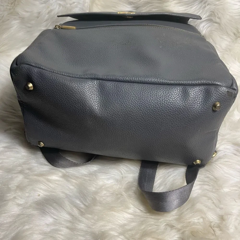 Freshly Picked Diaper Bag convertible backpack Synthetic Gray brass hardwares.
